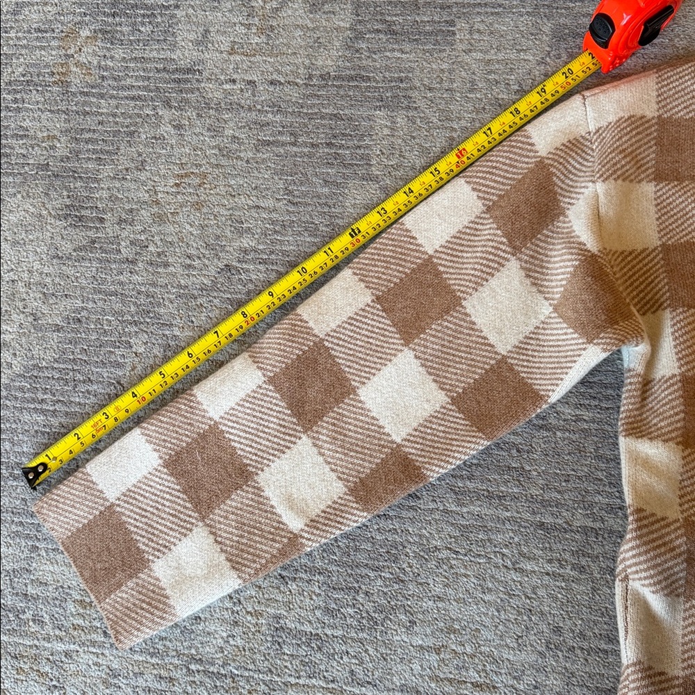 Reformation Checkered Brown and Cream Cardigan Set - Picture 5 of 10